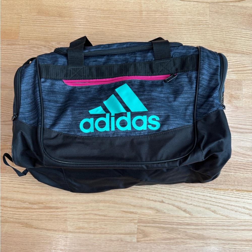 Adidas Black and Teal Duffle Bag Medium / Small